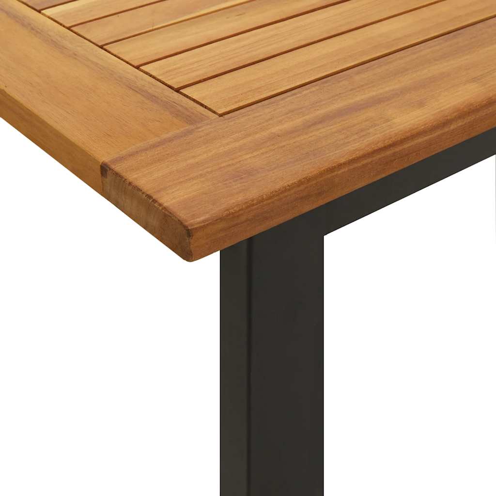 Juego de comedor de jardín 5 pzas madera maciza acacia y metal