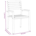 Juego de comedor de jardín 5 pzas madera maciza acacia y metal