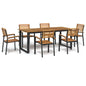 Juego de comedor de jardín 5 pzas madera maciza acacia y metal