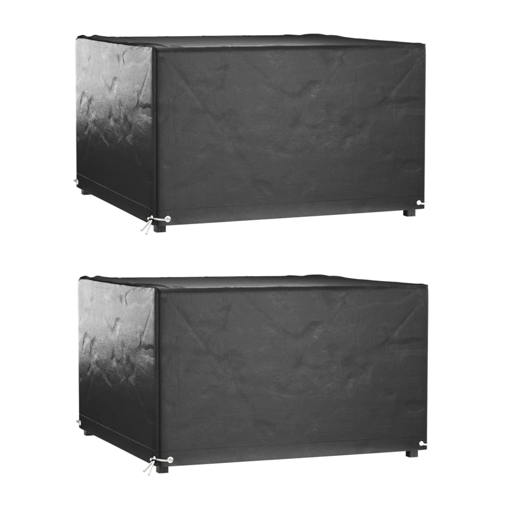 Fundas muebles de jardín 2 uds 16 ojales cuadrado 205x205x90 cm