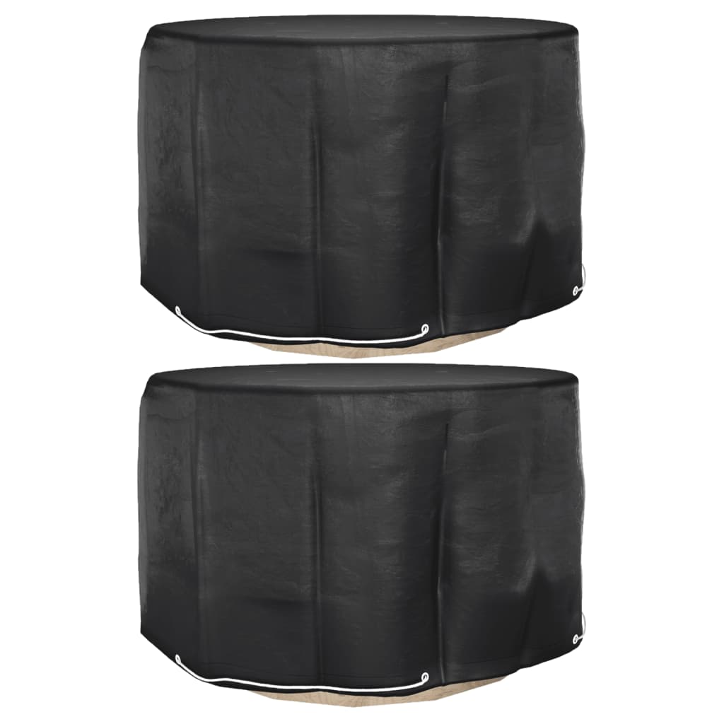 Fundas muebles de jardín 2 uds 16 ojales cuadrado 205x205x90 cm