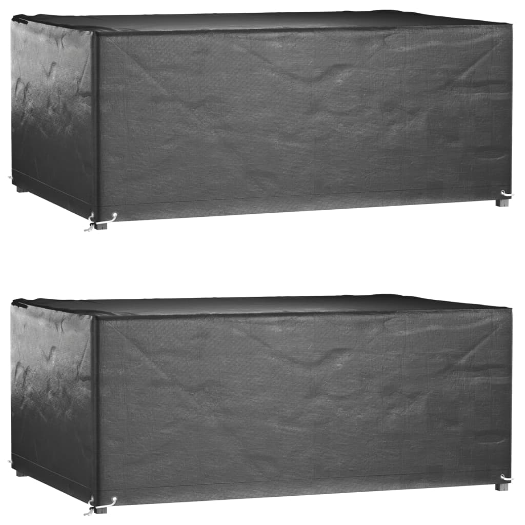 Fundas muebles de jardín 2 uds 16 ojales cuadrado 205x205x90 cm