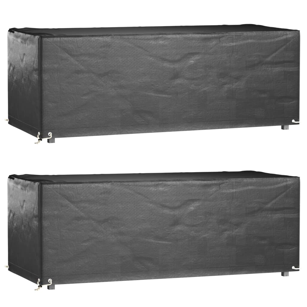 Fundas muebles de jardín 2 uds 16 ojales cuadrado 205x205x90 cm