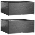 Fundas muebles de jardín 2 uds 16 ojales cuadrado 205x205x90 cm
