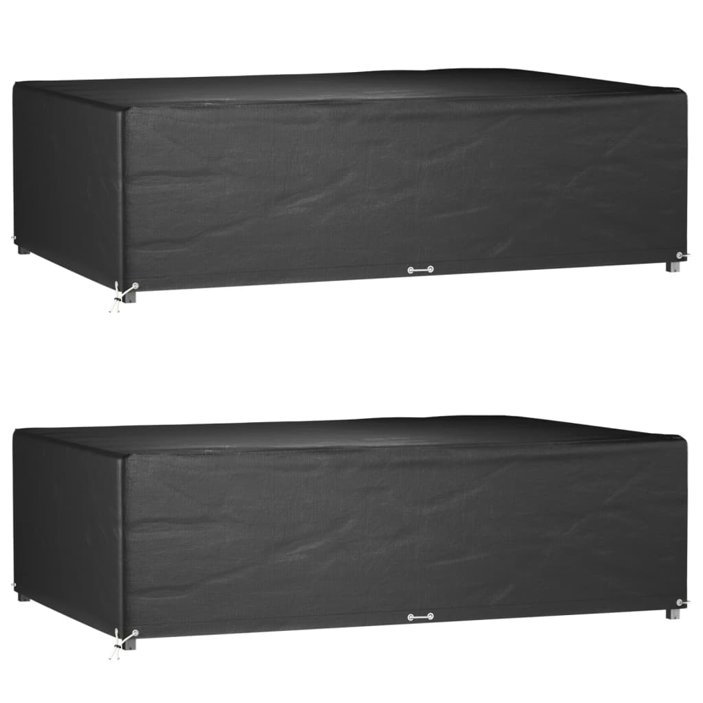 Fundas muebles de jardín 2 uds 16 ojales cuadrado 205x205x90 cm