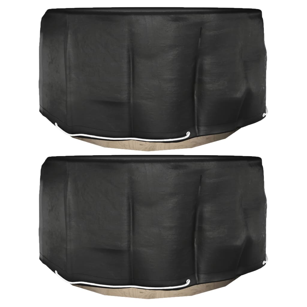 Fundas muebles de jardín 2 uds 16 ojales cuadrado 205x205x90 cm