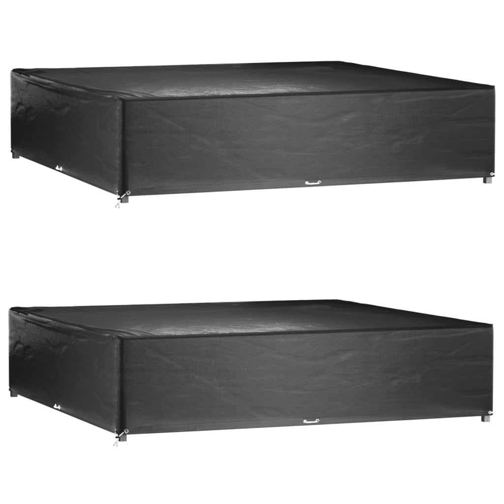 Fundas muebles de jardín 2 uds 16 ojales cuadrado 205x205x90 cm