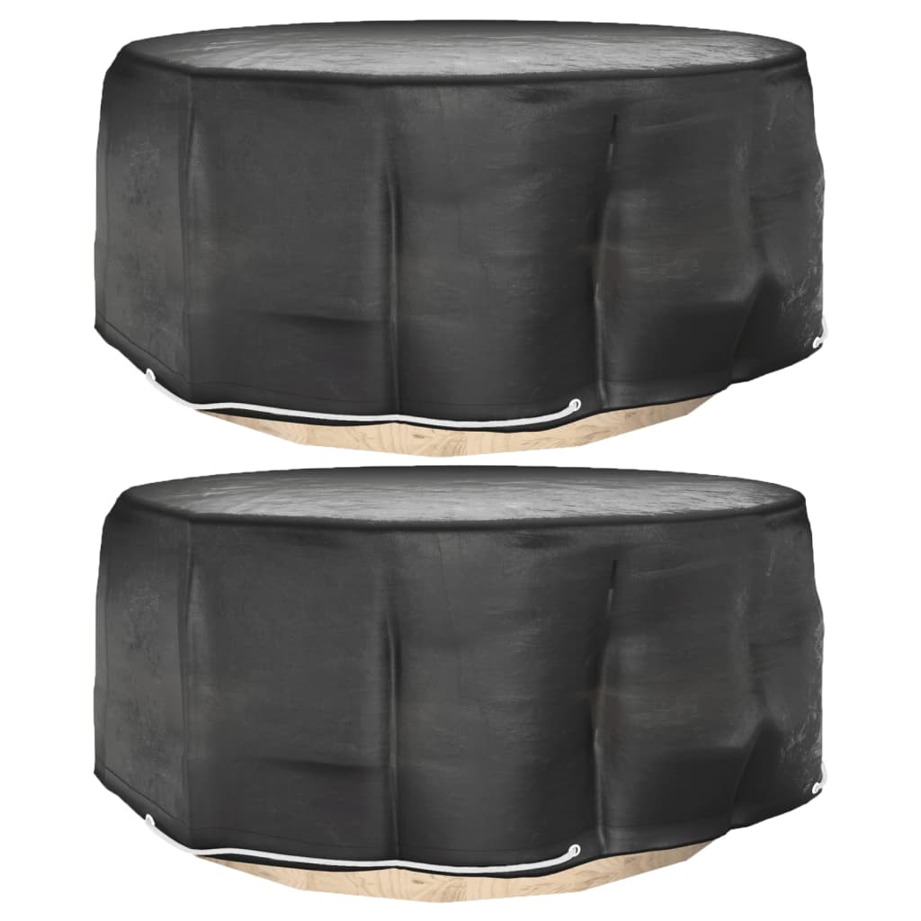 Fundas muebles de jardín 2 uds 16 ojales cuadrado 205x205x90 cm