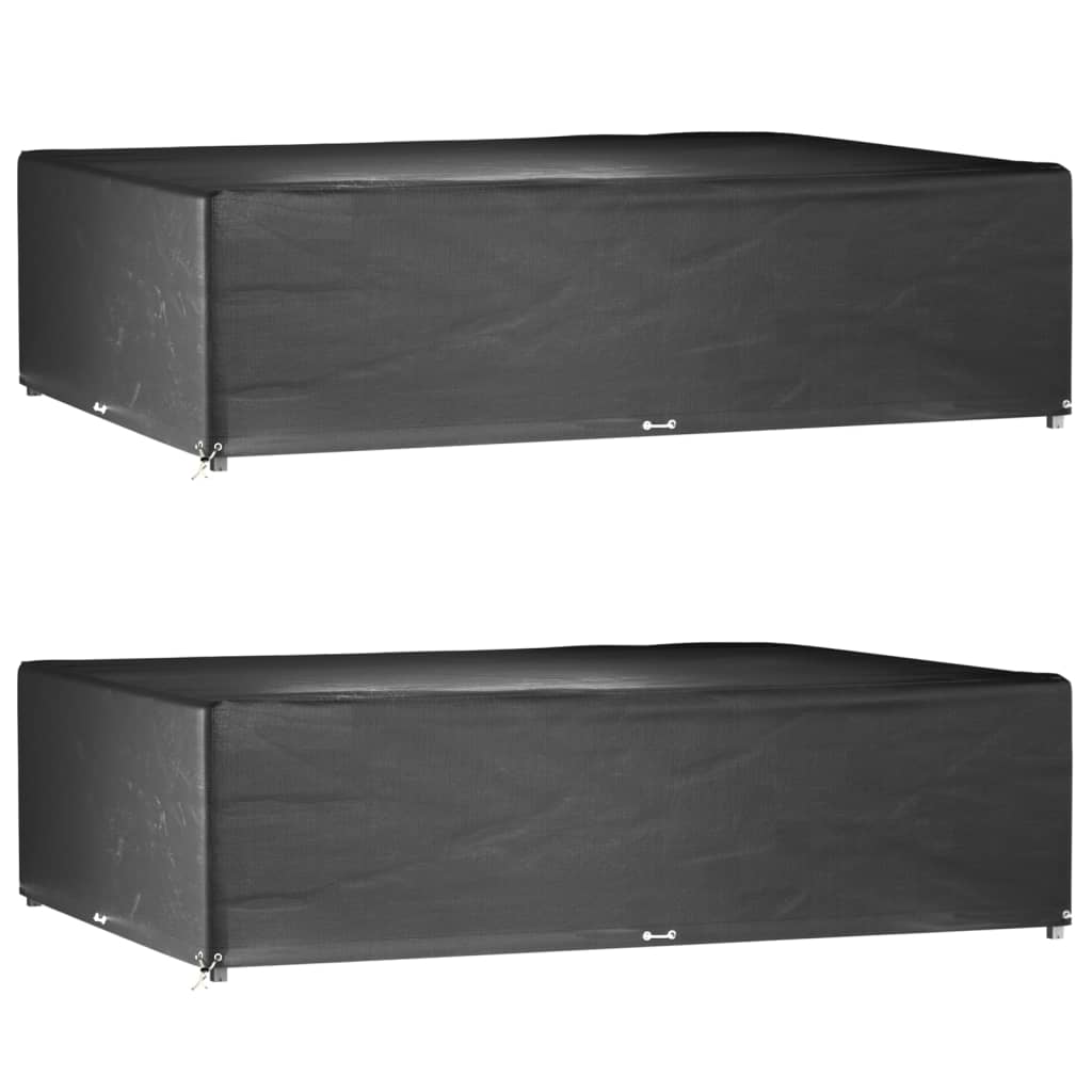 Fundas muebles de jardín 2 uds 16 ojales cuadrado 205x205x90 cm