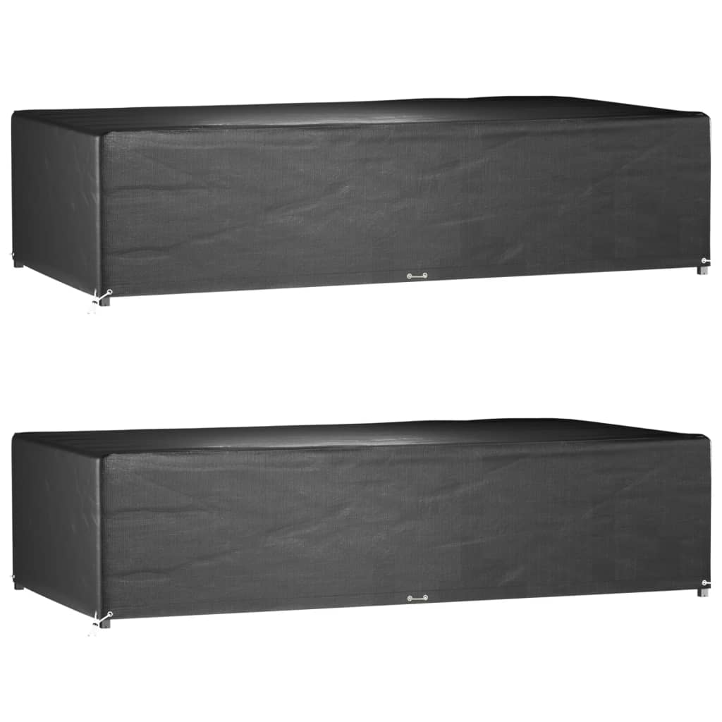 Fundas muebles de jardín 2 uds 16 ojales cuadrado 205x205x90 cm