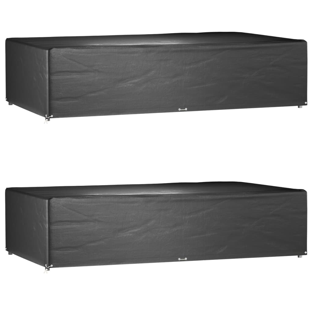 Fundas muebles de jardín 2 uds 16 ojales cuadrado 205x205x90 cm