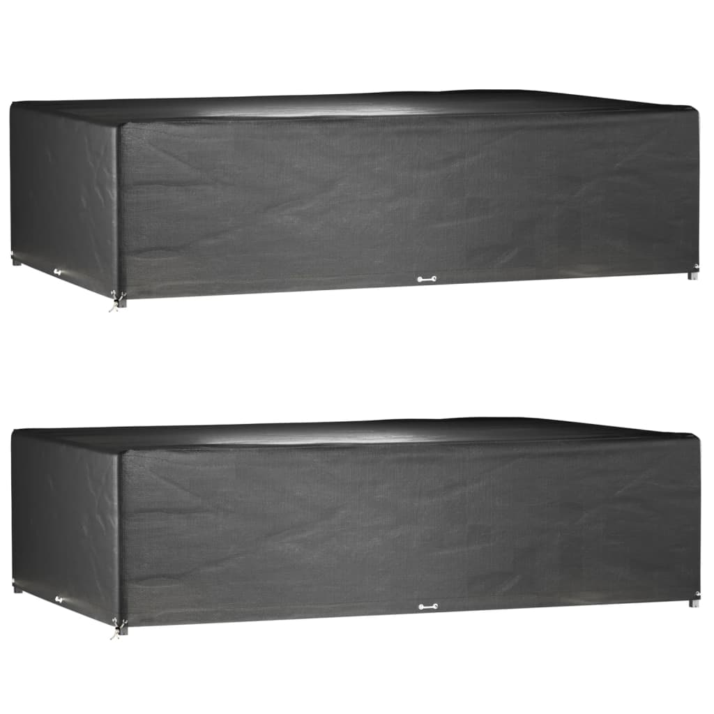 Fundas muebles de jardín 2 uds 16 ojales cuadrado 205x205x90 cm