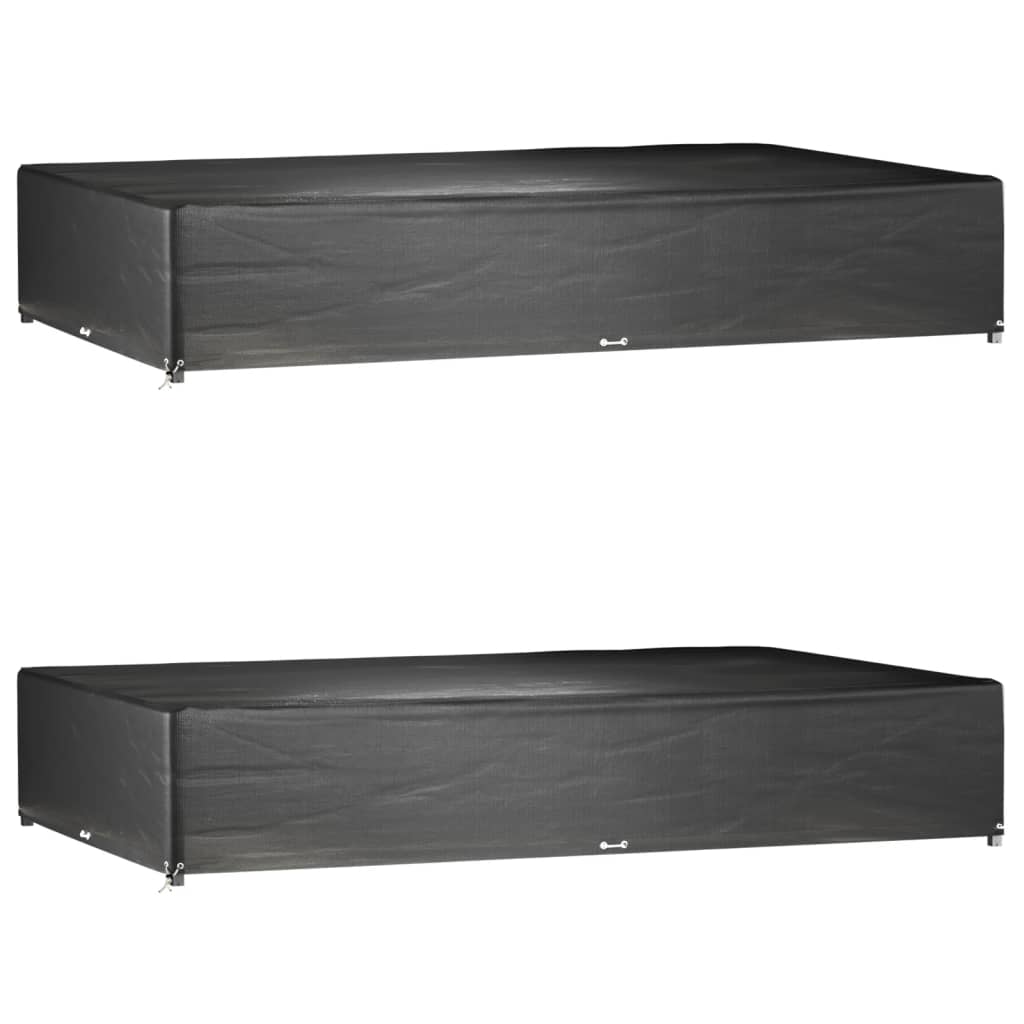 Fundas muebles de jardín 2 uds 16 ojales cuadrado 205x205x90 cm