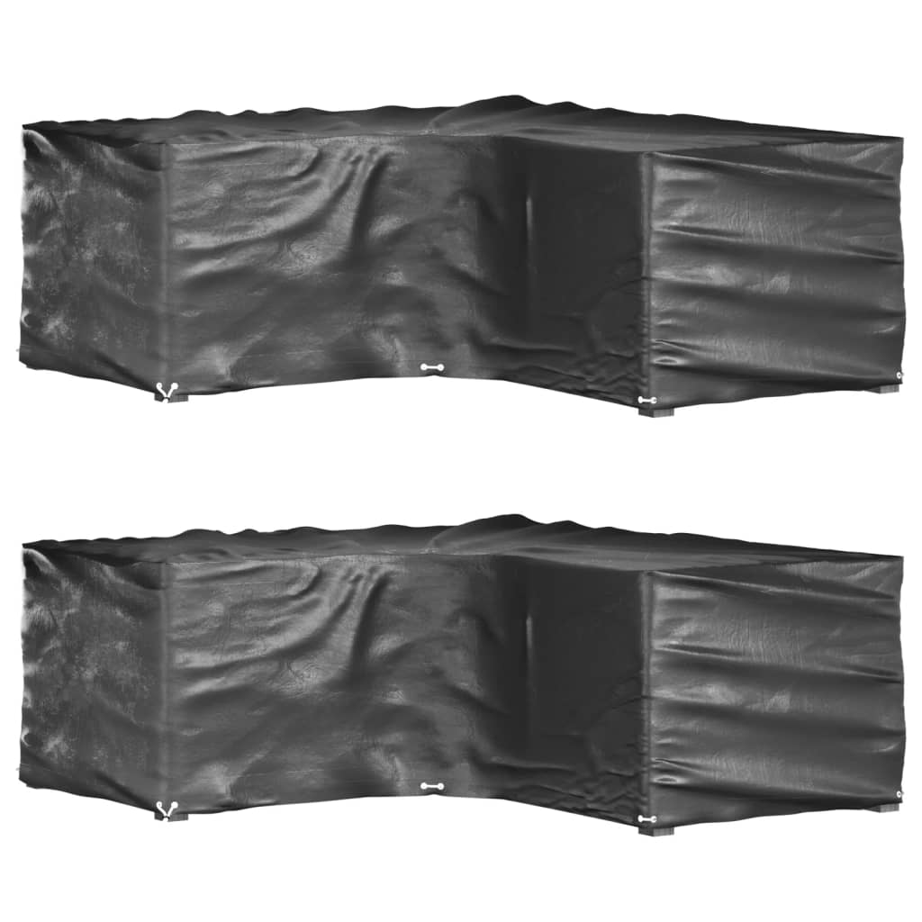 Fundas muebles de jardín 2 uds 16 ojales cuadrado 205x205x90 cm