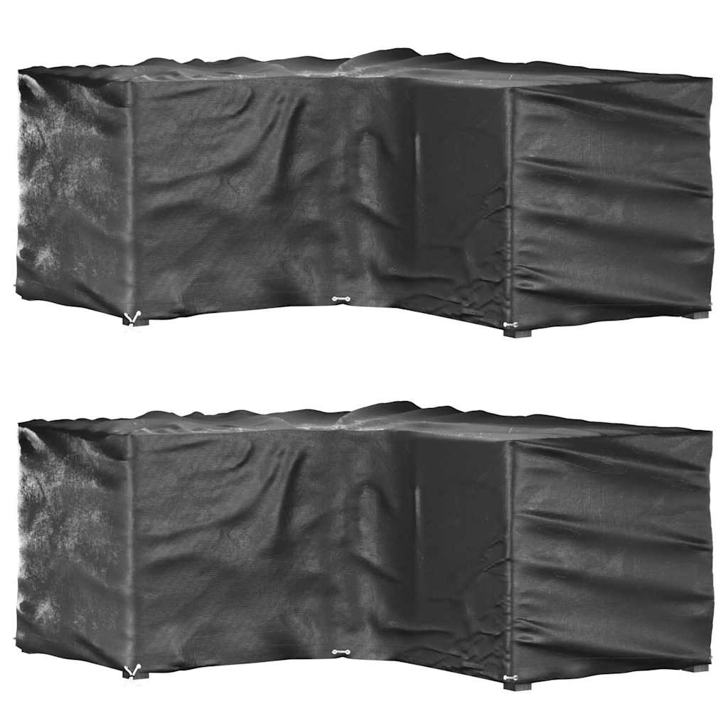 Fundas muebles de jardín 2 uds 16 ojales cuadrado 205x205x90 cm