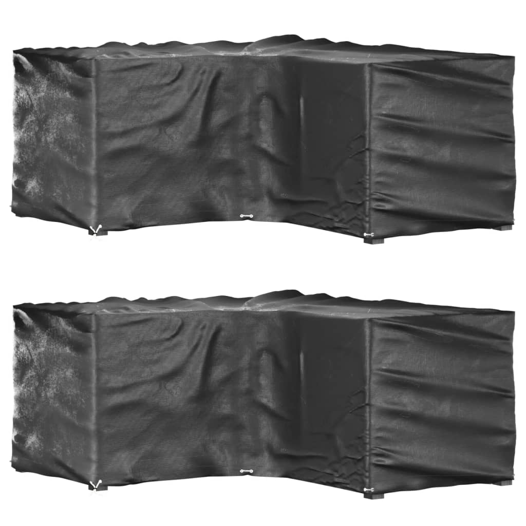Fundas muebles de jardín 2 uds 16 ojales cuadrado 205x205x90 cm
