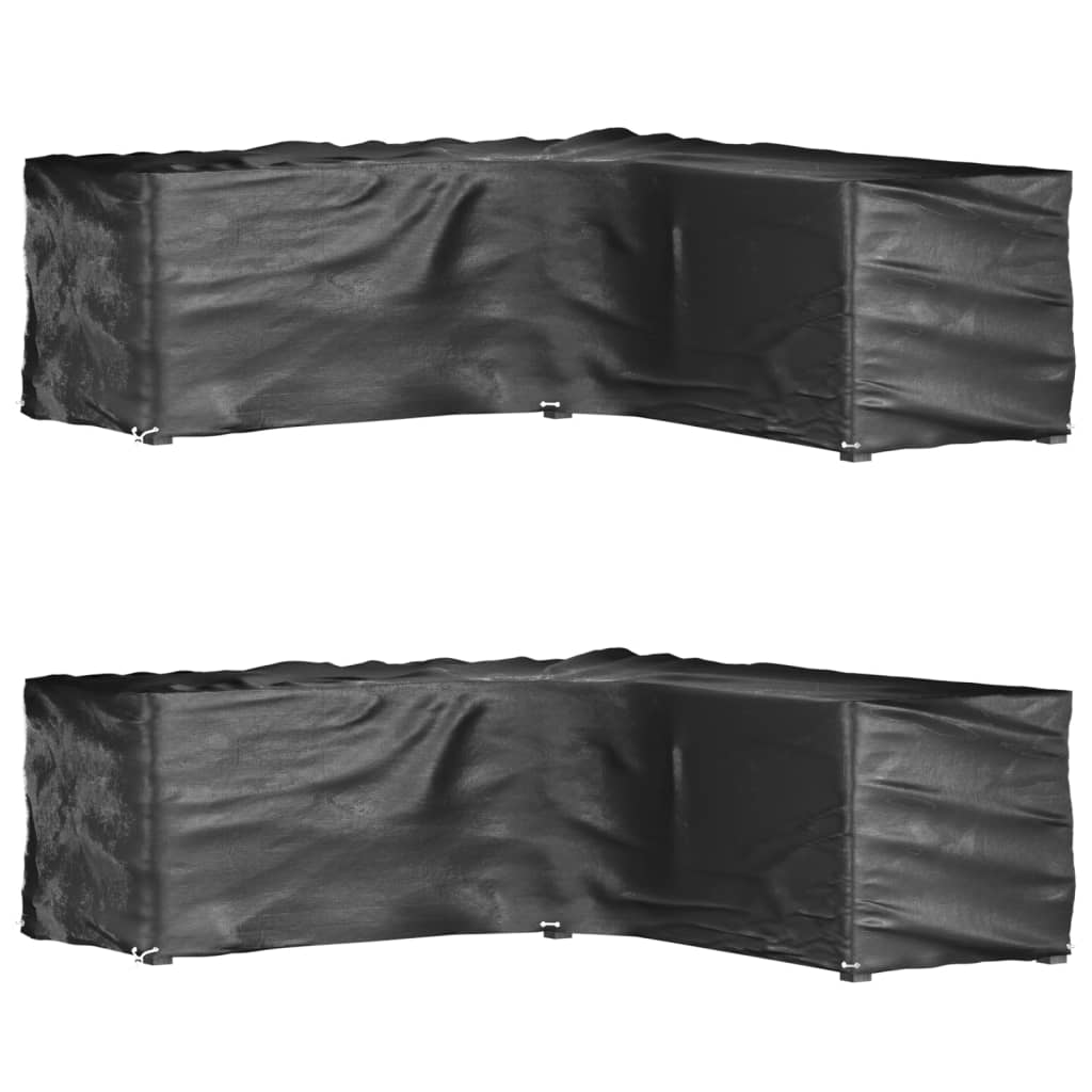 Fundas muebles de jardín 2 uds 16 ojales cuadrado 205x205x90 cm