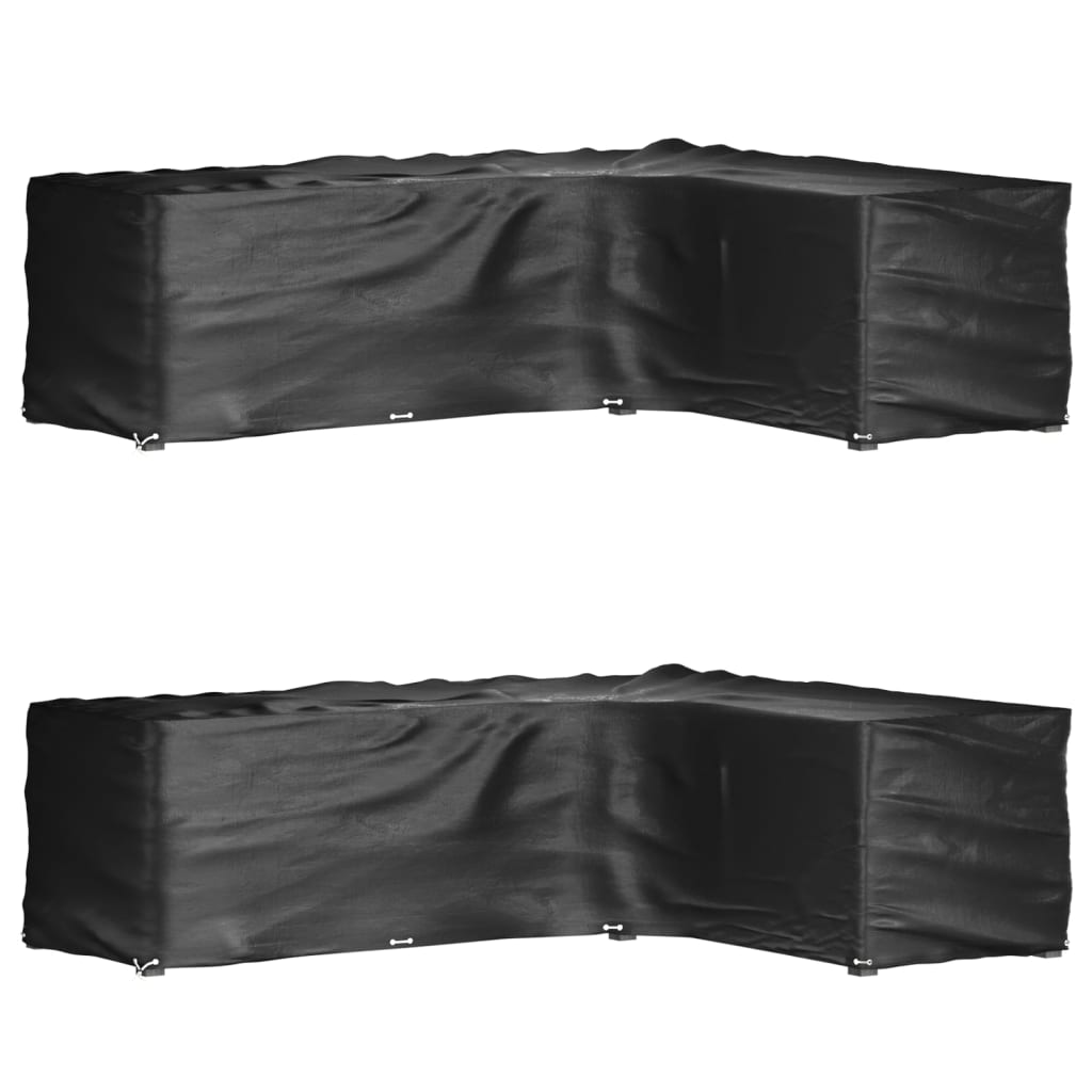 Fundas muebles de jardín 2 uds 16 ojales cuadrado 205x205x90 cm
