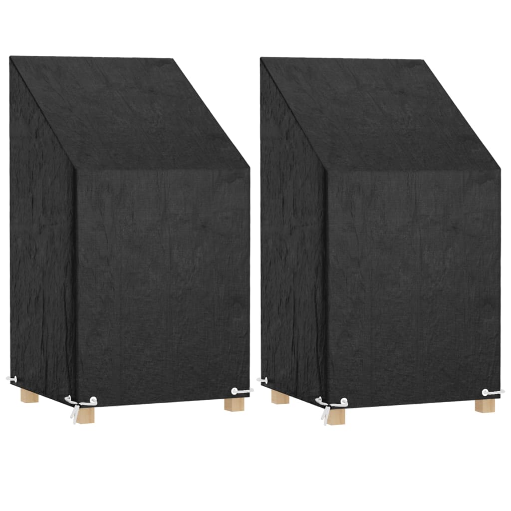 Fundas sillas jardín 2 uds 8 ojales polietileno 65x65x110/150cm