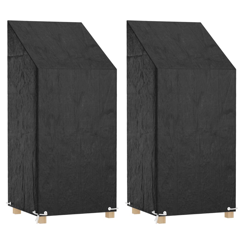 Fundas sillas jardín 2 uds 8 ojales polietileno 65x65x110/150cm