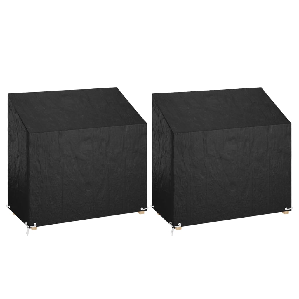 Fundas bancos jardín 2 uds 12 ojales polietileno 210x70x70/88cm