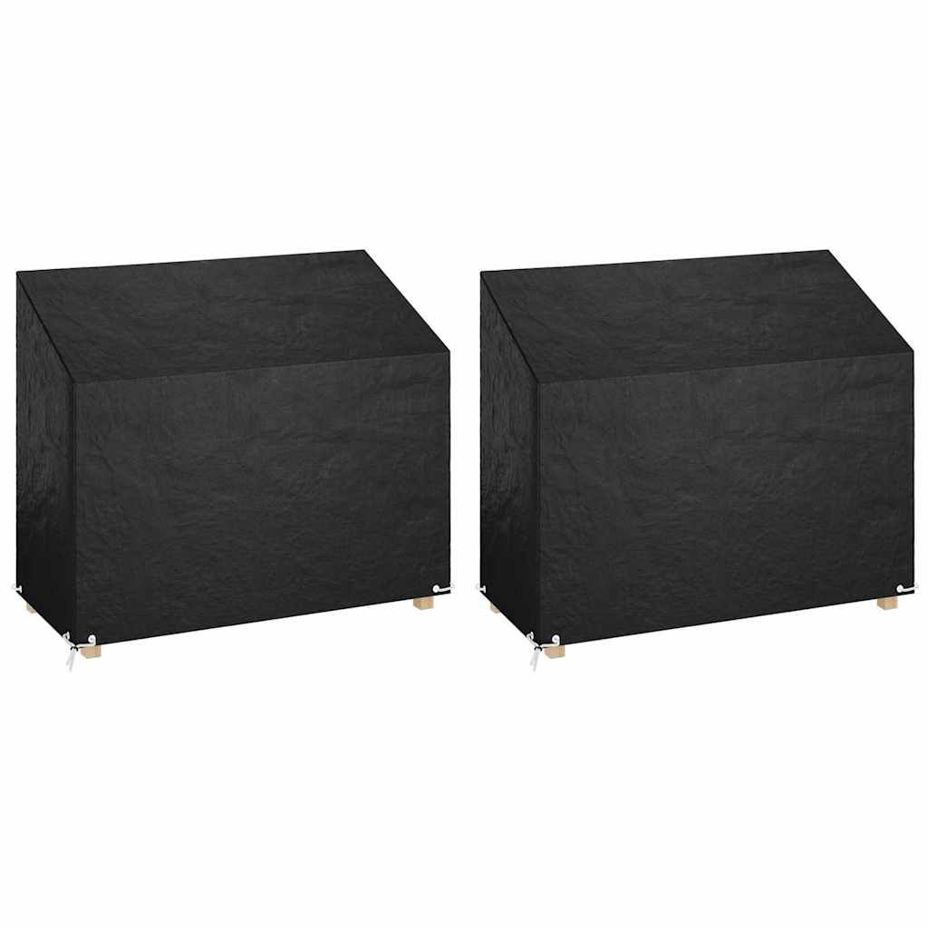 Fundas bancos jardín 2 uds 12 ojales polietileno 210x70x70/88cm