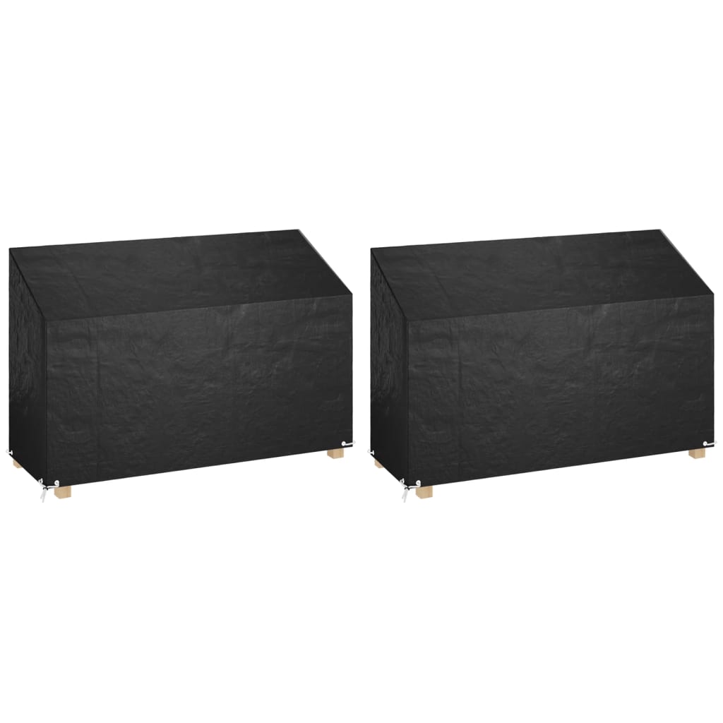 Fundas bancos jardín 2 uds 12 ojales polietileno 210x70x70/88cm