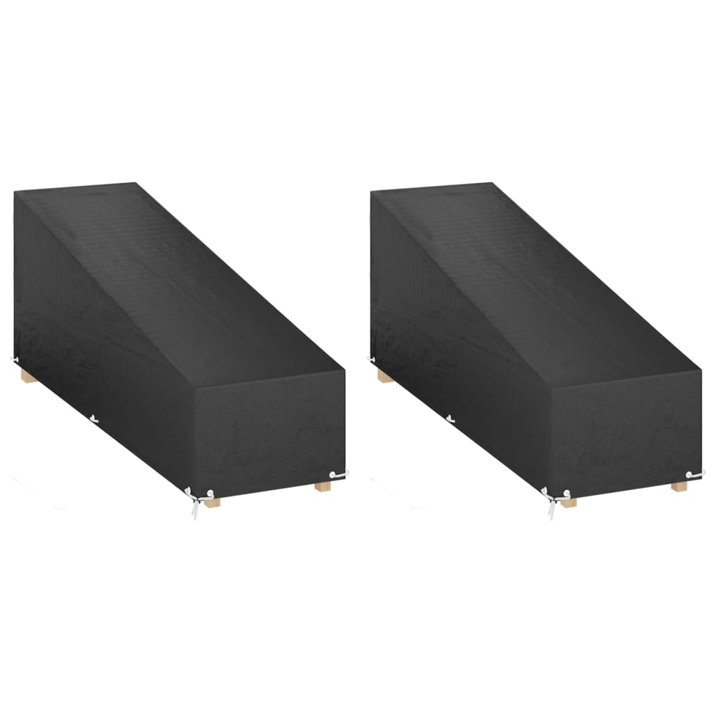 Fundas para tumbonas 2 uds 12 ojales polietileno 205x75x40 cm