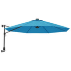 Sombrilla de pared con LED verde azul mar 290 cm