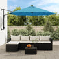 Blue-green LED wall parasol 290 cm
