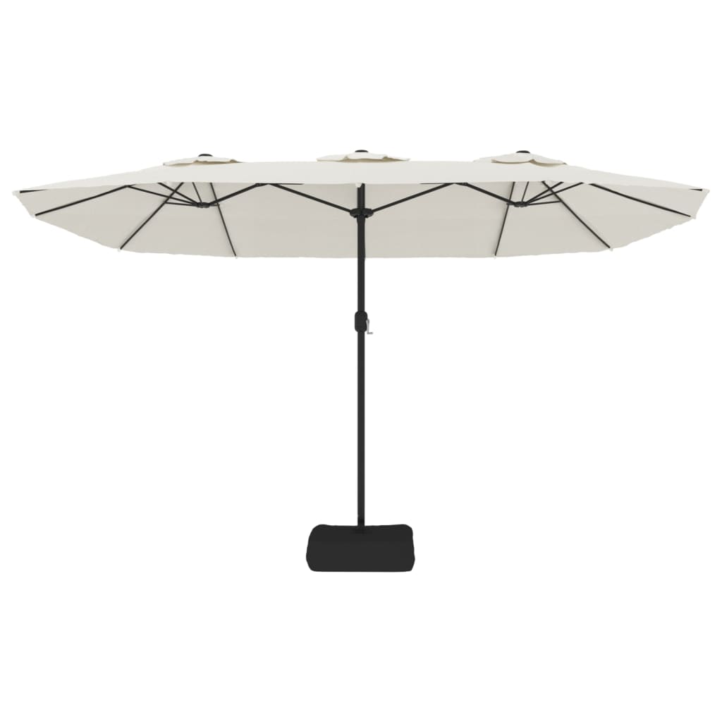Sombrilla doble blanco arena 449x265 cm