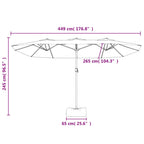 Sombrilla doble blanco arena 449x265 cm