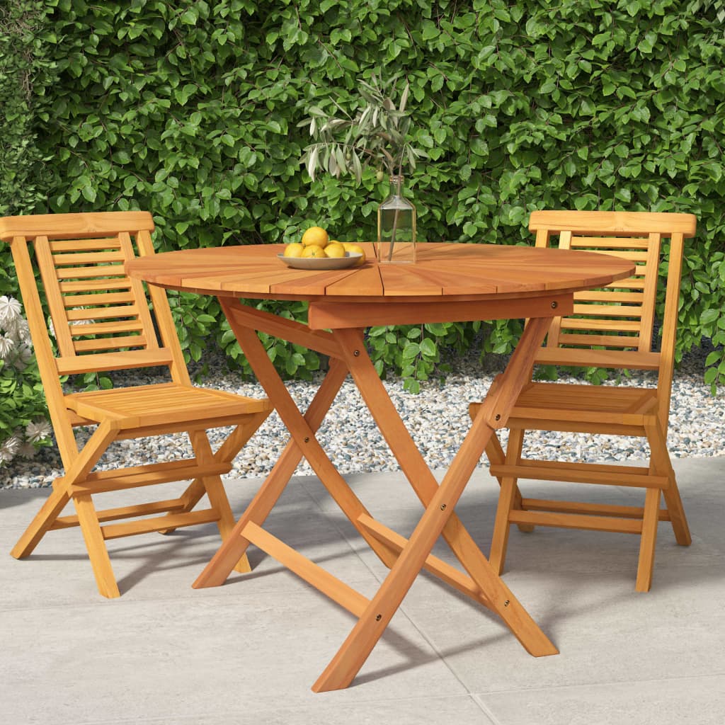 Mesa de comedor de jardín madera maciza de teca 150x90x75 cm