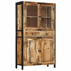 Aparador de madera maciza de mango sin tratar 100x40x175 cm