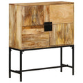 Aparador de madera maciza de mango rugosa 80x30x95 cm
