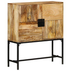 Aparador de madera maciza de mango rugosa 80x30x95 cm