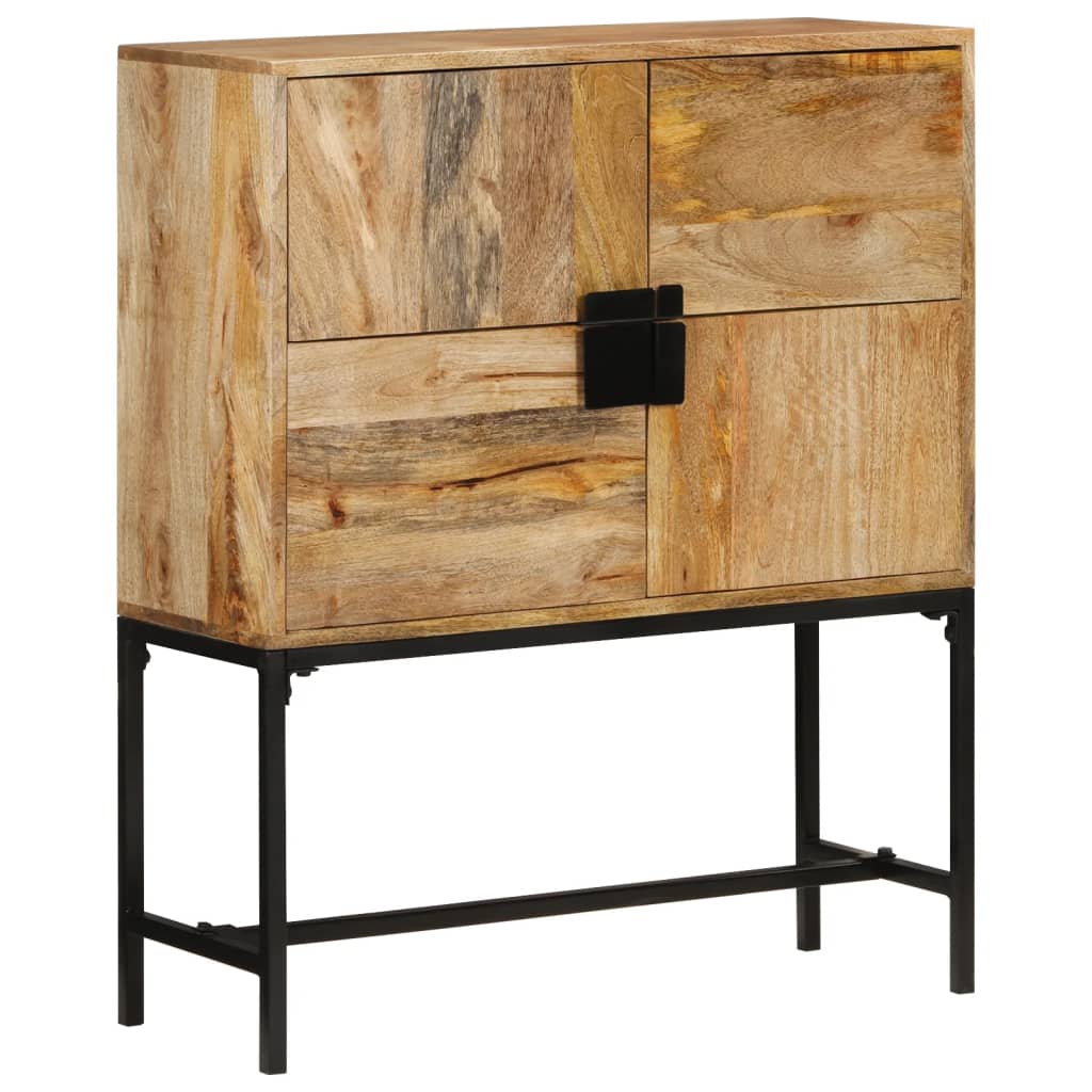 Aparador de madera maciza de mango rugosa 80x30x95 cm