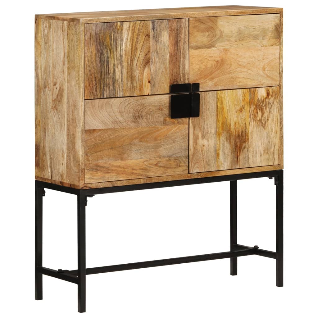 Aparador de madera maciza de mango rugosa 80x30x95 cm