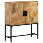 Aparador de madera maciza de mango rugosa 80x30x95 cm