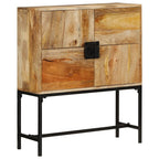 Aparador de madera maciza de mango rugosa 80x30x95 cm