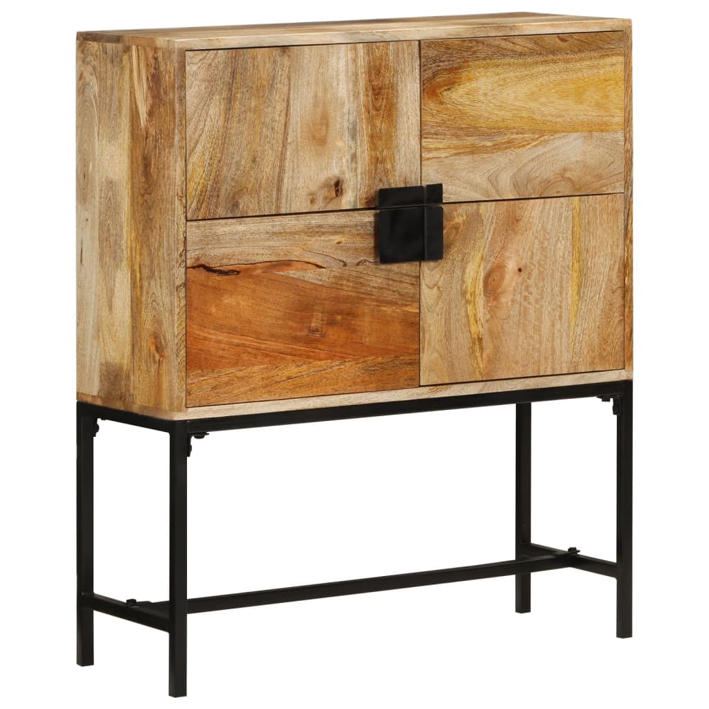 Aparador de madera maciza de mango rugosa 80x30x95 cm