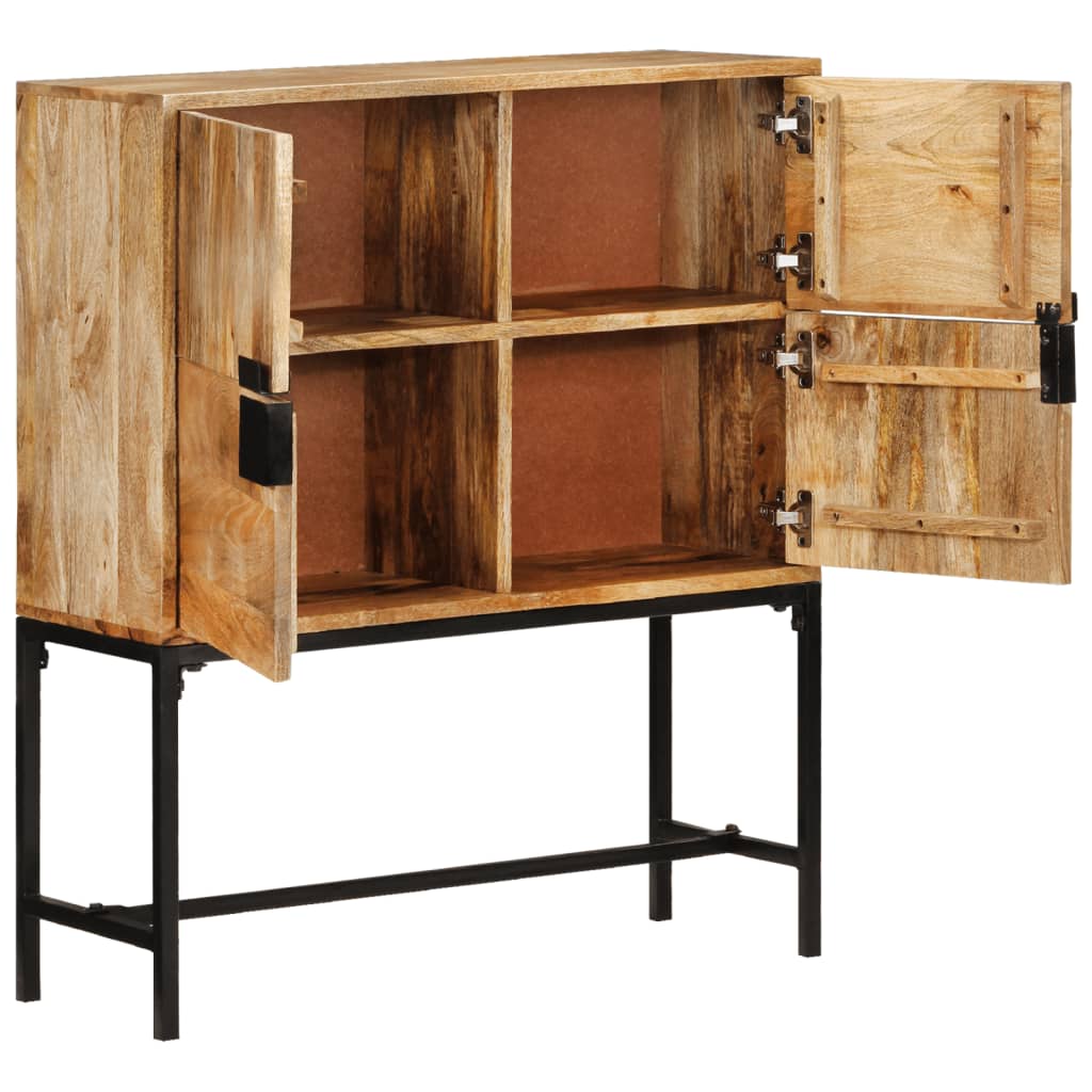 Aparador de madera maciza de mango rugosa 80x30x95 cm