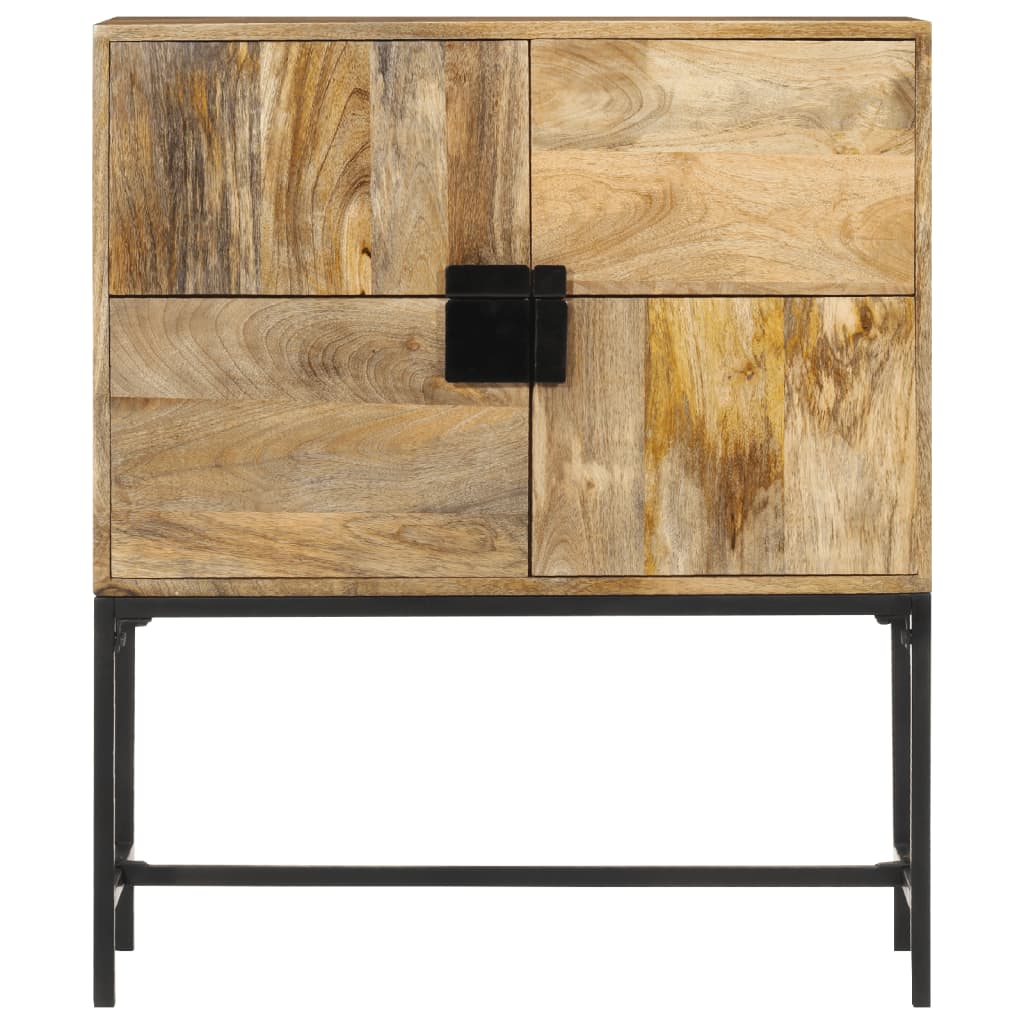Aparador de madera maciza de mango rugosa 80x30x95 cm