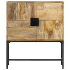 Aparador de madera maciza de mango rugosa 80x30x95 cm