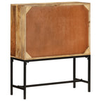 Aparador de madera maciza de mango rugosa 80x30x95 cm