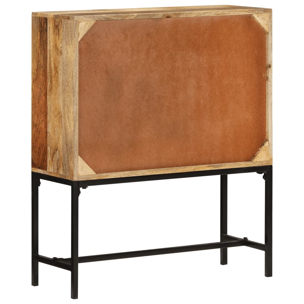 Aparador de madera maciza de mango rugosa 80x30x95 cm