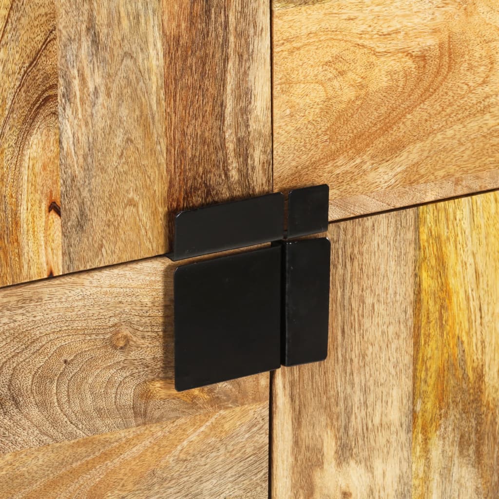 Aparador de madera maciza de mango rugosa 80x30x95 cm
