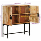 Aparador de madera maciza de mango rugosa 80x30x95 cm