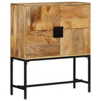 Aparador de madera maciza de mango rugosa 80x30x95 cm