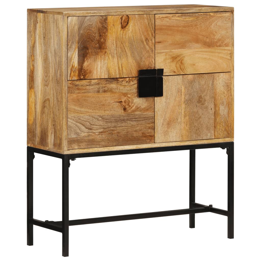 Aparador de madera maciza de mango rugosa 80x30x95 cm